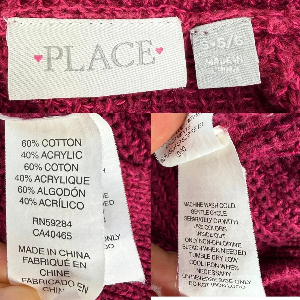 The Children’s‎ Place Burgundy Lace-Up Shoulder Knit Sweater 5/6